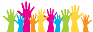 Volunteering - raised hands