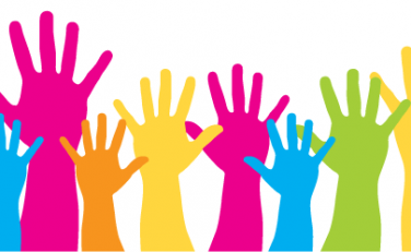 Volunteering - raised hands