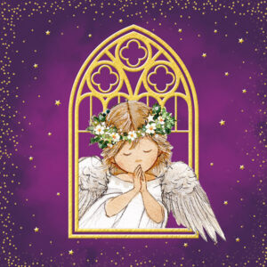 Angel In An Arch Window - Christmas Card